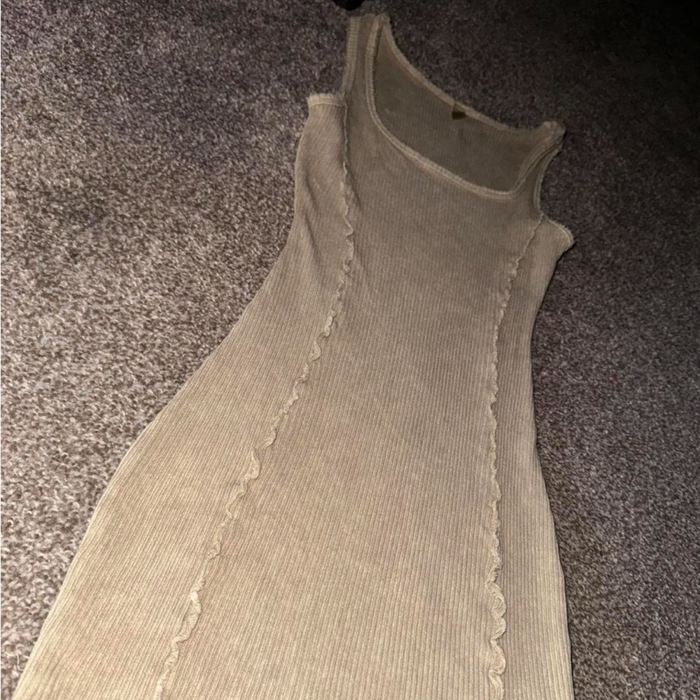 OOTDFash Beige Ribbed Mini Dress - Picture 3 of 6